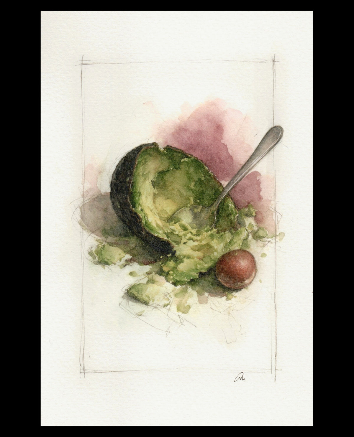 After the Scoop, original watercolor by Andrew Moreno, 5.5 by 8.5 inches