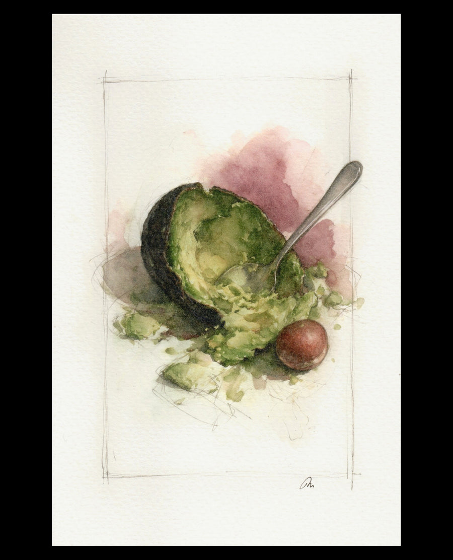 After the Scoop, original watercolor by Andrew Moreno, 5.5 by 8.5 inches